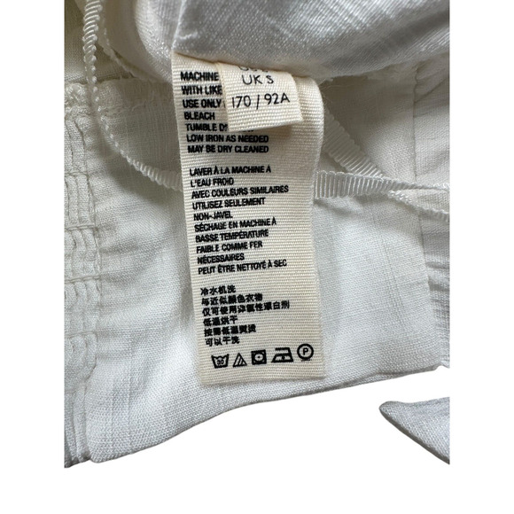 Free People Carmen One Shoulder Crop Top Size S White Tie Front Resort - Picture 7 of 9